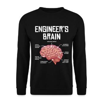 Engineer's Brain Funny Thoughts - Unisex Sweatshirt - black - Front - Alina (178cm) & Michal (187cm)