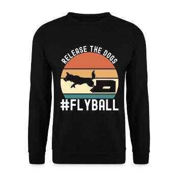 Flyball Dog Sports - Unisex Sweatshirt - black - Front - Alina (178cm) & Michal (187cm)