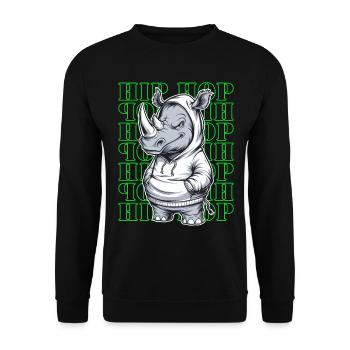 Rhino Rhino Hip Hop Animal Lover - Unisex Sweatshirt - black - Front - Alina (178cm) & Michal (187cm)