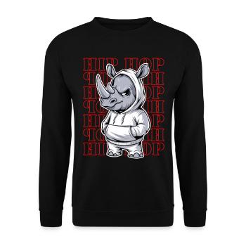 Rhino Rhino Hip Hop Animal Lover - Unisex Sweatshirt - black - Front - Alina (178cm) & Michal (187cm)