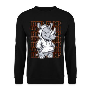 Rhino Rhino Hip Hop Animal Lover - Unisex Sweatshirt - black - Front - Alina (178cm) & Michal (187cm)
