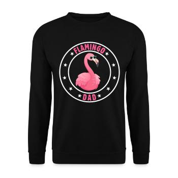 Flamingo Daddy Flamingo Dad Flamingo Bird - Unisex Sweatshirt - black - Front - Alina (178cm) & Michal (187cm)