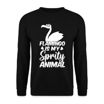 Flamingo is my spirit animal - Cute Flamingo - Unisex Sweatshirt - black - Front - Alina (178cm) & Michal (187cm)
