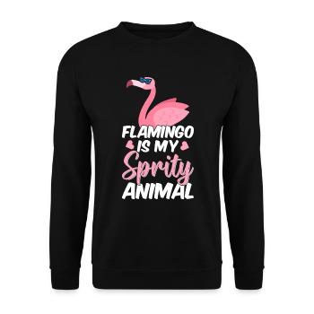 Flamingo is my spirit animal - Flamingo Lover - Unisex Sweatshirt - black - Front - Alina (178cm) & Michal (187cm)