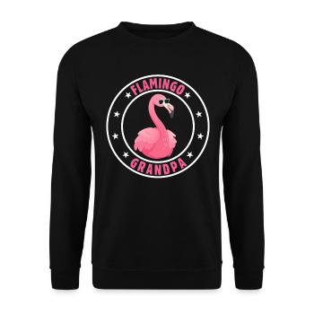 Flamant rose Grand-père Flamant rose Grand-père Oiseau flamant rose - Sweat-shirt Unisexe - noir - Devant - Alina (178cm) & Michal (187cm)