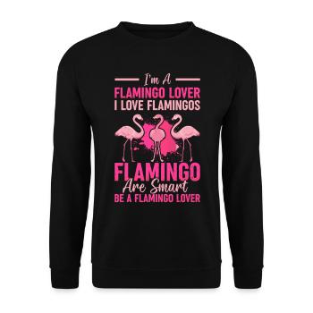 Pink Flamingo Flamingo are smart Be a Flamingo - Unisex Sweatshirt - black - Front - Alina (178cm) & Michal (187cm)