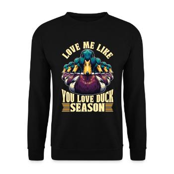 Mallard Duck Love Me Like You Love Water Bird - Unisex Sweatshirt - black - Front - Alina (178cm) & Michal (187cm)