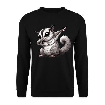 Kurzkopfgleitbeutler, Sugar Glider, Dabbing - Unisex Sweatshirt - black - Front - Alina (178cm) & Michal (187cm)