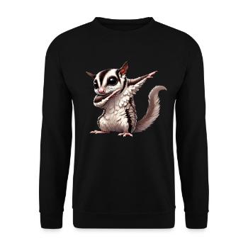 Kurzkopfgleitbeutler, Sugar Glider, Dabbing - Unisex Sweatshirt - black - Front - Alina (178cm) & Michal (187cm)