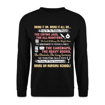 Bring On Nursing School - Unisex Sweatshirt - black - Front - Alina (178cm) & Michal (187cm)