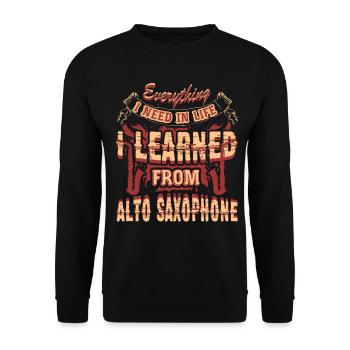 I Learned From Alto Saxophone - Unisex Sweatshirt - black - Front - Alina (178cm) & Michal (187cm)