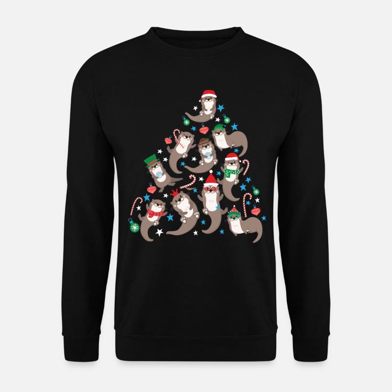 Otter Christmas Tree - Unisex Sweatshirt - black