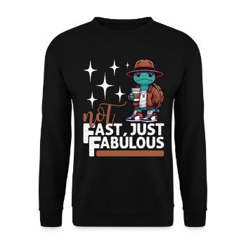 NOT FAST, JUST FABULOUS - Unisex Sweatshirt - black - Front - Alina (178cm) & Michal (187cm)