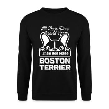 God Made Boston Terrier - Unisex Sweatshirt - black - Front - Alina (178cm) & Michal (187cm)