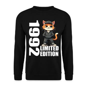 Limited Edition 1992 Geburtstag 1992 Geboren - Unisex Pullover - Schwarz - Vorne - Alina (178cm) & Michal (187cm)