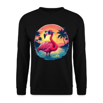Pink Flamingo Funny Flamingo Cool Flamingo - Unisex Sweatshirt - black - Front - Alina (178cm) & Michal (187cm)