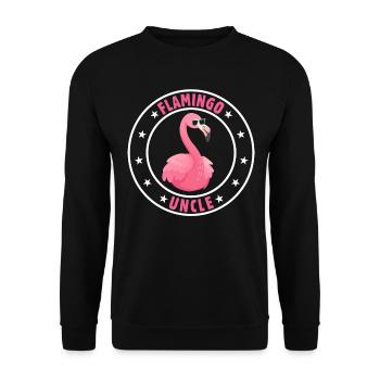 Flamingo Uncle Flamingo Uncle Flamingo Bird - Unisex Pullover - Schwarz - Vorne - Alina (178cm) & Michal (187cm)
