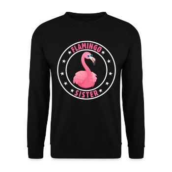 Flamingo Sister Flamingo Sister Flamingo Bird - Unisex Sweatshirt - black - Front - Alina (178cm) & Michal (187cm)