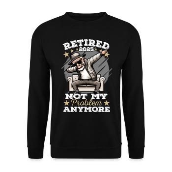 Pensioner 2025, Retirement Man, Retirement, Legend - Unisex Sweatshirt - black - Front - Alina (178cm) & Michal (187cm)