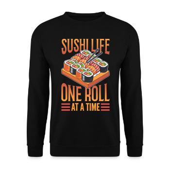Buffet de sushis pour adultes - Sweat-shirt Unisexe - noir - Devant - Alina (178cm) & Michal (187cm)