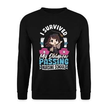 Gesundheitswesen Tochter Krankenpflegeschule - Unisex Pullover - Schwarz - Vorne - Alina (178cm) & Michal (187cm)