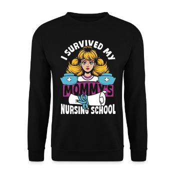 Abschluss Krankenschwester Krankenpflege Mutter - Unisex Pullover - Schwarz - Vorne - Alina (178cm) & Michal (187cm)