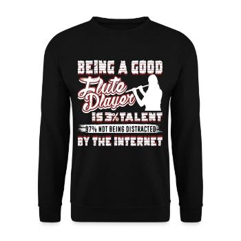 Being A Good Flute Player - Unisex Sweatshirt - black - Front - Alina (178cm) & Michal (187cm)