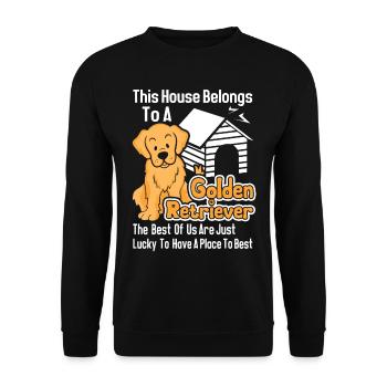 This House Belongs To A Golden Retriever - Unisex Sweatshirt - black - Front - Alina (178cm) & Michal (187cm)
