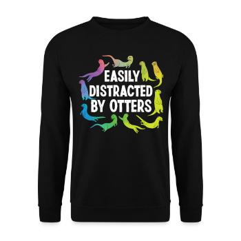 La loutre facilement distraite par les loutres - Sweat-shirt Unisexe - noir - Devant - Alina (178cm) & Michal (187cm)