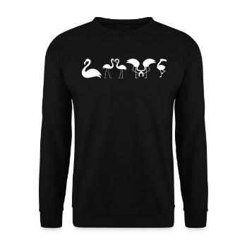 Flamingo LOVE Flamingo Lover Rose Flamant rose - Sweat-shirt Unisexe - noir - Devant - Alina (178cm) & Michal (187cm)