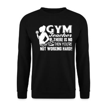 Gym Teacher Sweat Gym Teacher - Unisex Sweatshirt - black - Front - Alina (178cm) & Michal (187cm)