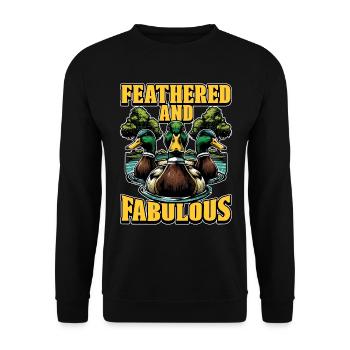 Mallard Duck Feathered And Fabulous Water Bird - Unisex Sweatshirt - black - Front - Alina (178cm) & Michal (187cm)