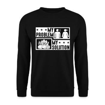 Vegetarian My Problem My Solution Pictogram Mom - Unisex Pullover - Schwarz - Vorne - Alina (178cm) & Michal (187cm)