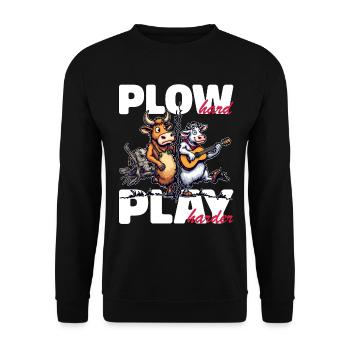 PFLUG HART UND HÄRTER SPIELEN - Unisex Pullover - Schwarz - Vorne - Alina (178cm) & Michal (187cm)
