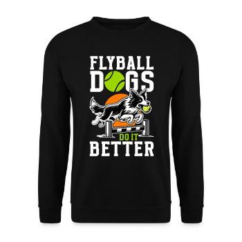 Flyball Dog Sports - Unisex Sweatshirt - black - Front - Alina (178cm) & Michal (187cm)