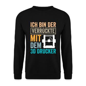 3D Druck Ich bin der Verrückte - Unisex Pullover - Schwarz - Vorne - Alina (178cm) & Michal (187cm)