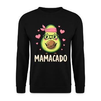 Werdende Mama & Mutter, Mamacado, Schwangerschaft - Unisex Pullover - Schwarz - Vorne - Alina (178cm) & Michal (187cm)