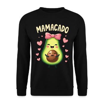 Werdende Mama & Mutter, Mamacado, Schwangerschaft - Unisex Pullover - Schwarz - Vorne - Alina (178cm) & Michal (187cm)