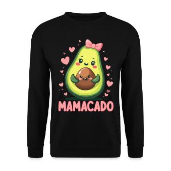 Werdende Mama & Mutter, Mamacado, Schwangerschaft - Unisex Pullover - Schwarz - Vorne - Alina (178cm) & Michal (187cm)