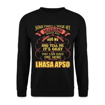 Have One More Lhasa Apso - Unisex Sweatshirt - black - Front - Alina (178cm) & Michal (187cm)