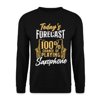 Saxophone Today's Forecast 100% - Unisex Pullover - Schwarz - Vorne - Alina (178cm) & Michal (187cm)