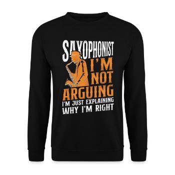 Saxophoniste Saxophoniste Je ne suis pas - Sweat-shirt Unisexe - noir - Devant - Alina (178cm) & Michal (187cm)