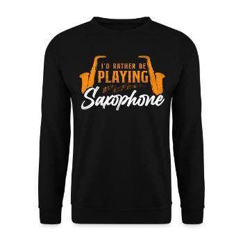 Saxophones que je préfère jouer - Sweat-shirt Unisexe - noir - Devant - Alina (178cm) & Michal (187cm)