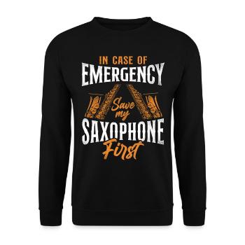 Saxophone en cas d’urgence - Sweat-shirt Unisexe - noir - Devant - Alina (178cm) & Michal (187cm)