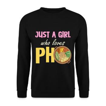 A Girl Who Loves Pho - Culinary - Unisex Sweatshirt - black - Front - Alina (178cm) & Michal (187cm)