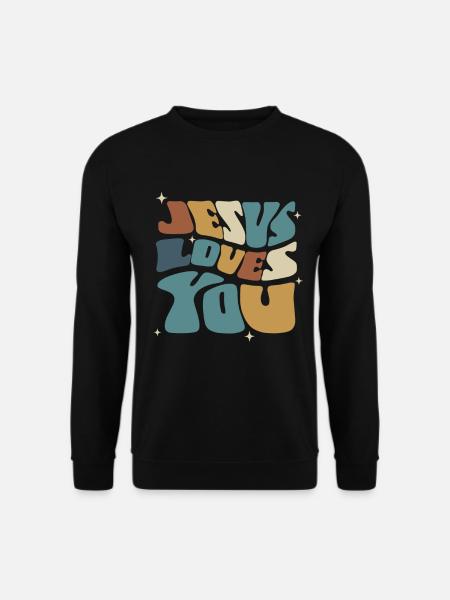 Jesus Liebt Dich Spirituelle Botschaft - Unisex Pullover - Schwarz