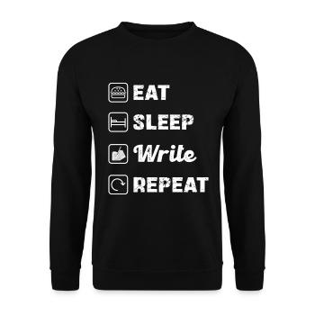 Eat Sleep Write Repeat: Creative Life for - Unisex Sweatshirt - black - Front - Alina (178cm) & Michal (187cm)