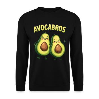 Brüder, Freunde, Kumpels, Zwillinge, AVOCABROS - Unisex Pullover - Schwarz - Vorne - Alina (178cm) & Michal (187cm)