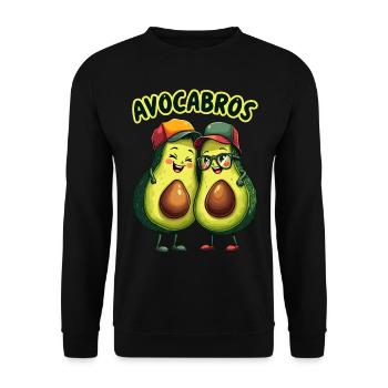 Brüder, Freunde, Kumpels, Zwillinge, AVOCABROS - Unisex Pullover - Schwarz - Vorne - Alina (178cm) & Michal (187cm)