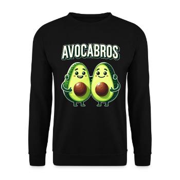 Brüder, Freunde, Kumpels, Zwillinge, AVOCABROS - Unisex Pullover - Schwarz - Vorne - Alina (178cm) & Michal (187cm)
